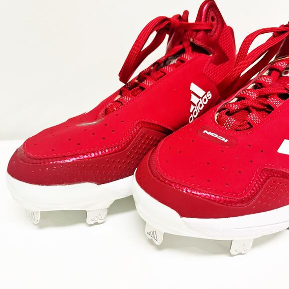 NEW Adidas Icon 7 Mid-Cut Baseball Cleats Shoes Red Mens Size 7 - Picture 2 of 8